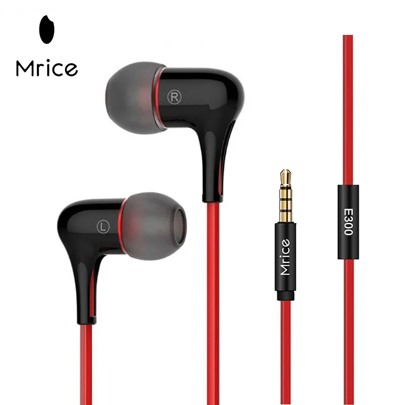 Mrice E300 Reborn in-Ear Earphone for phone Super Bass Stereo Quality Music TPE Triangle Wire Earbuds Earpiece for Smartphone