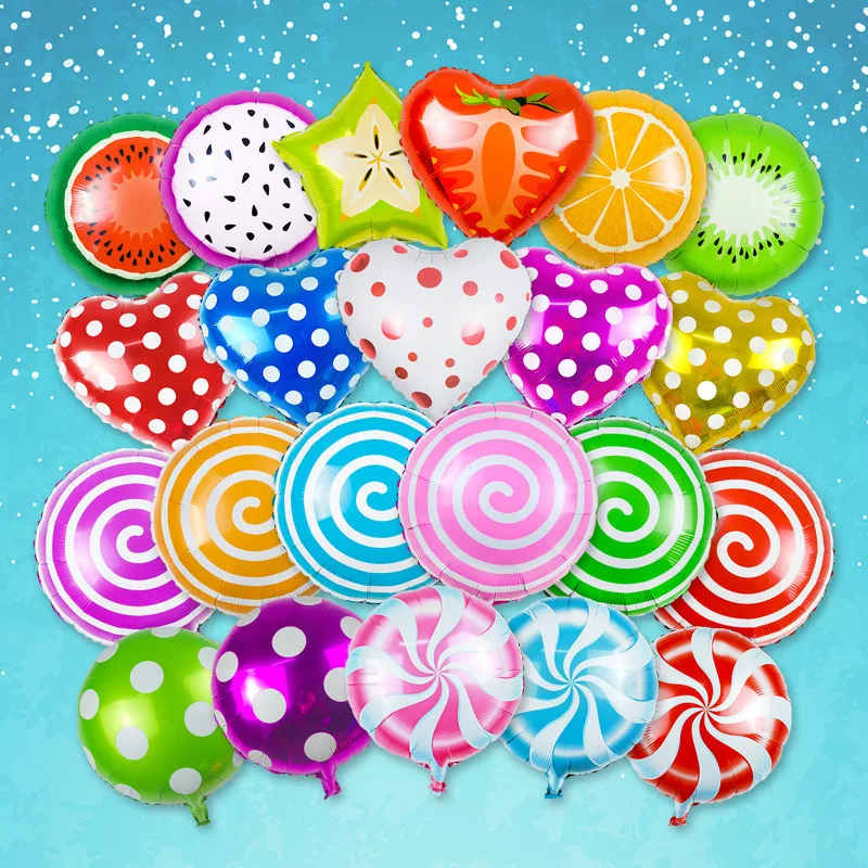 

18 inch Christmas Helium Fruit Balloon Star Wedding Large Aluminum Foil Air Balls Inflatable Gift Birthday Party Decoration Kid
