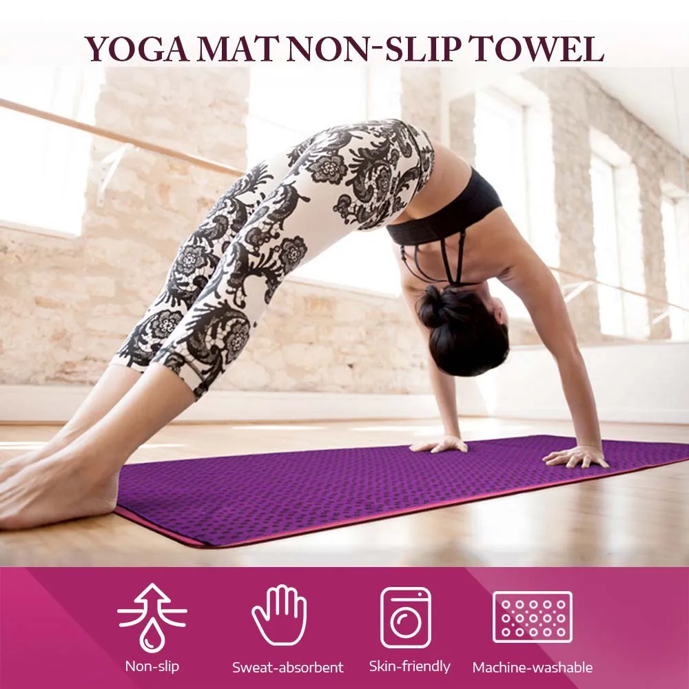 

Yoga Mat Towel Travel Tapestry Blanket Non-slip Carpet Mats Surface with Silicone Dots For Beginner Fitness Gymnastics Mat