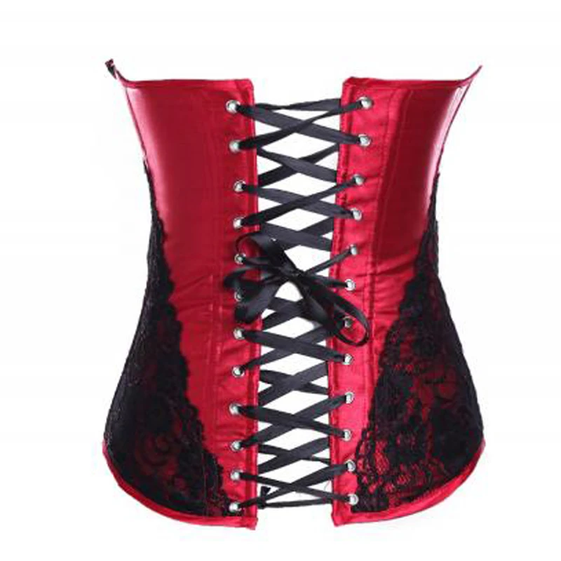 2016 New Arrival Sexy Hot Red Lace Corset Braless Corsets And Bustier With Straps Free Shipping