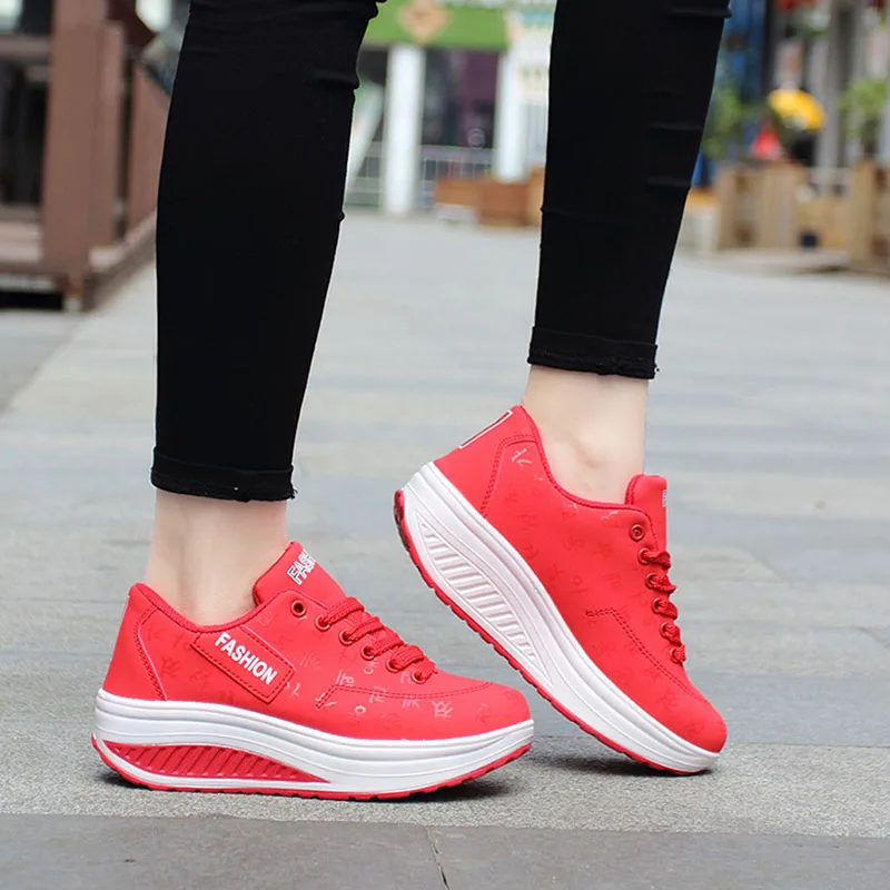 

Fast delivery Women casual shoes 2018 New Arrival Breathable fashion waterproof wedges platform creepers Sneakers shoes