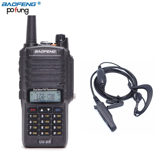 Baofeng UV-XR водонепроницаемый Walkie Talkie 10 Вт Мощный 10 Вт CB Ham радио портативный 10 км дальность двухстороннее радио Рыбалка - Цвет: add headset