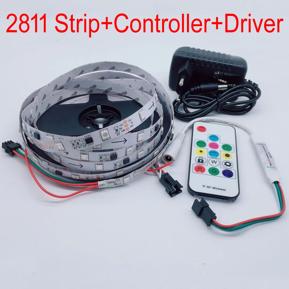 LED шкаф свет ТВ ПК фон KTV Декор WS2811 IC управление 5050SMD мечта цветная полоса 30 пикс./м