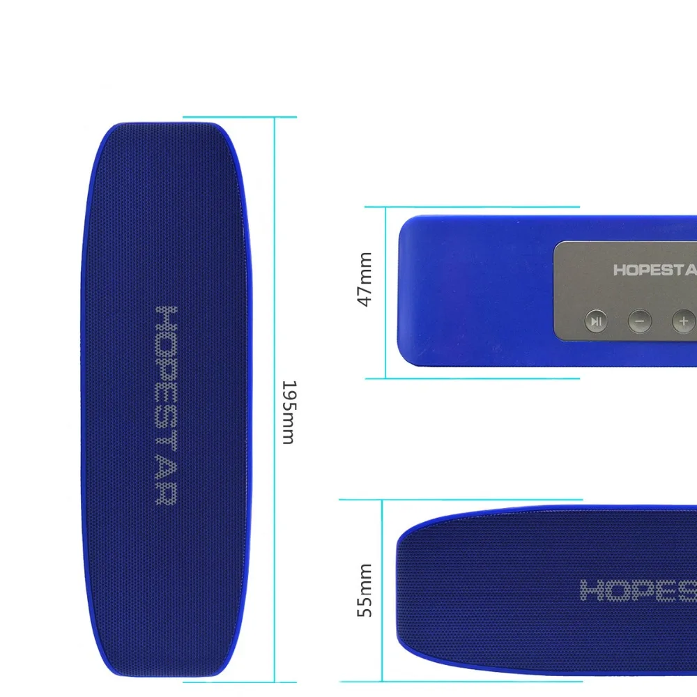 HOPESTAR 16 Вт большой мощности открытый беспроводной стерео Bluetooth динамик 2400 мАч Внешний аккумулятор басовый сабвуфер с микрофоном TF FM для телефонов ПК