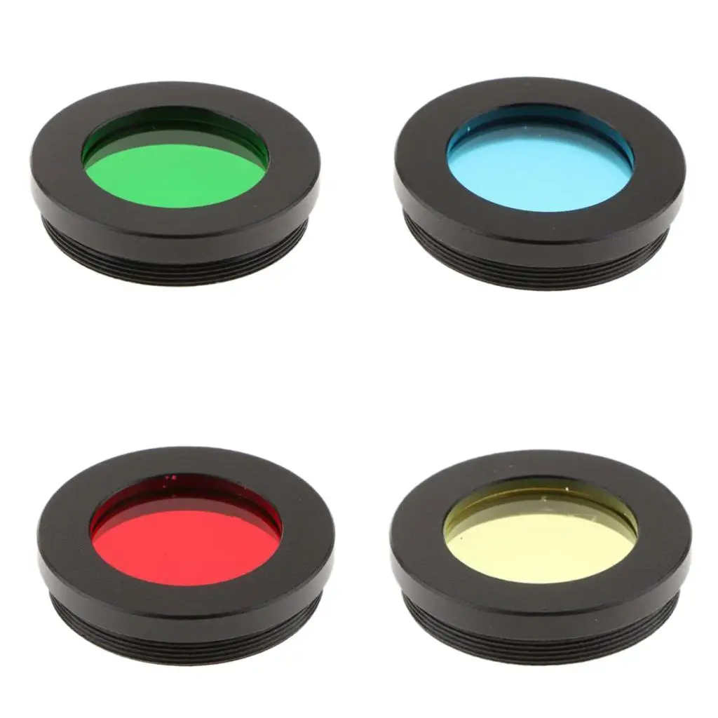  Telescope Eyepiece Lens Color Filter Set Blue/Green/Red/Yellow for Astronomy Moon Star Planet Deep Sky Observation 1.25'