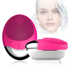 Новая Ультразвуковая электрическая щетка для очищения лица водонепроницаемый силиконовый массажер для лица Вибрация кожи удалить угри моющее средство для пор
