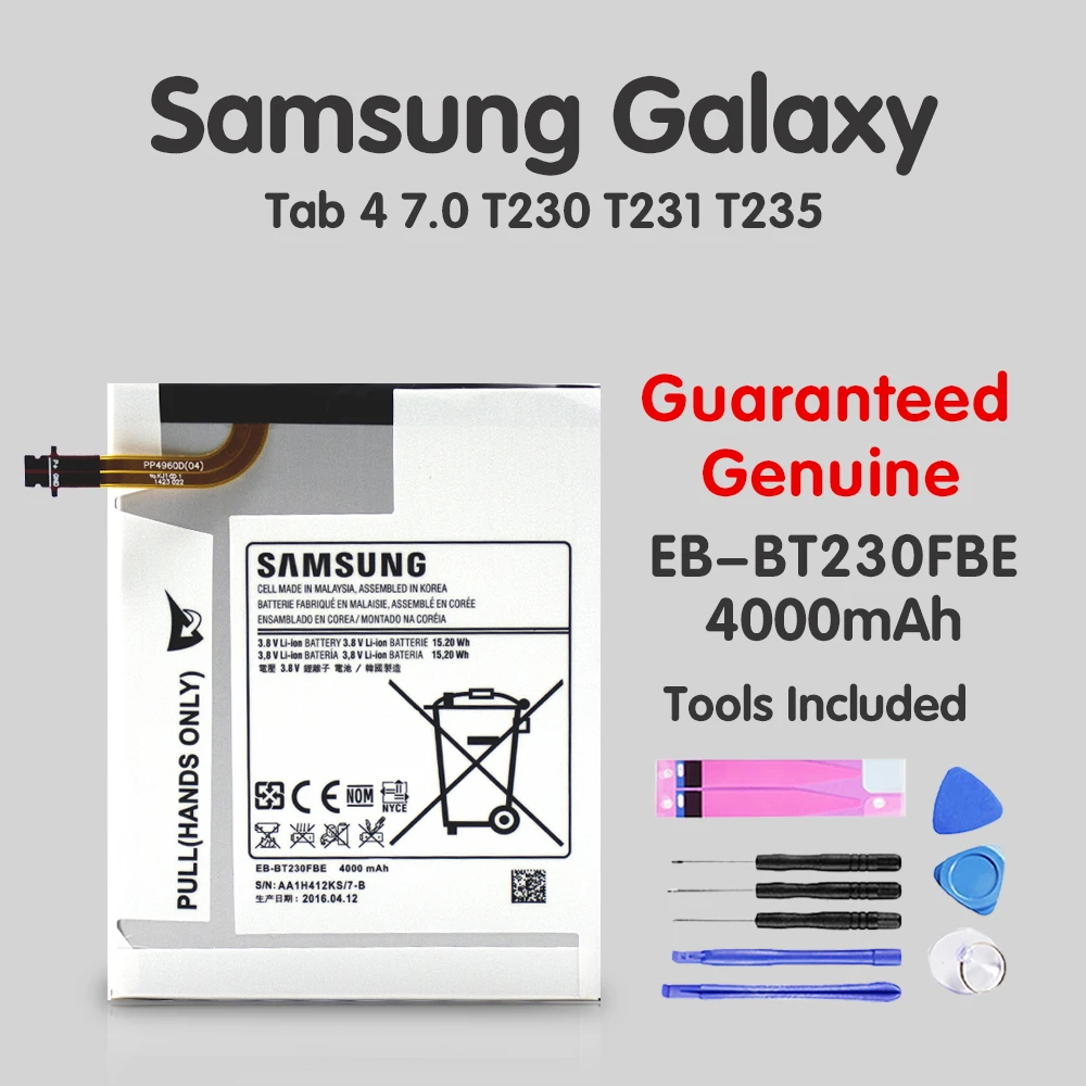 

Original Samsung Tablet For Samsung Galaxy Tab 4 7.0 7.0" Replacement Battery EB-BT230FBE T230 T231 T235 SM-T230 SM-T231 SM-T235