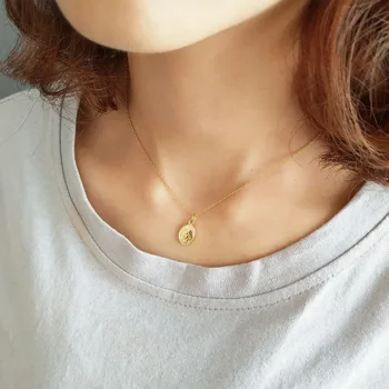 

Amaiyllis Fashion 925 Sterling Silver Exquisite Simple Personality Oval Maria Chain Clavicle Necklace For Women Jewelry
