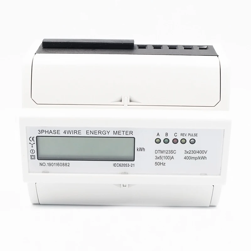 

Three phase four wire digital LCD display 3*AC220/380V 50Hz Din Rail energy KWh watt meter