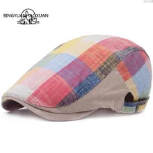 С закруглёнными краями и пуговицей сверху береты для мужчин и женщин хлопковые цветные детские носки в клетку остроконечные Регулируемый головной убор в ковбойском стиле, кепка «Утконос» гольф-ботинки на плоской подошве с пряжкой в Кепка таксиста для Для мужчин Для женщин