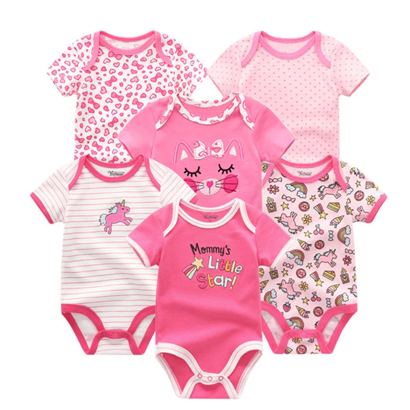 6PCS Newborn Baby Cotton Bodysuit Set 6