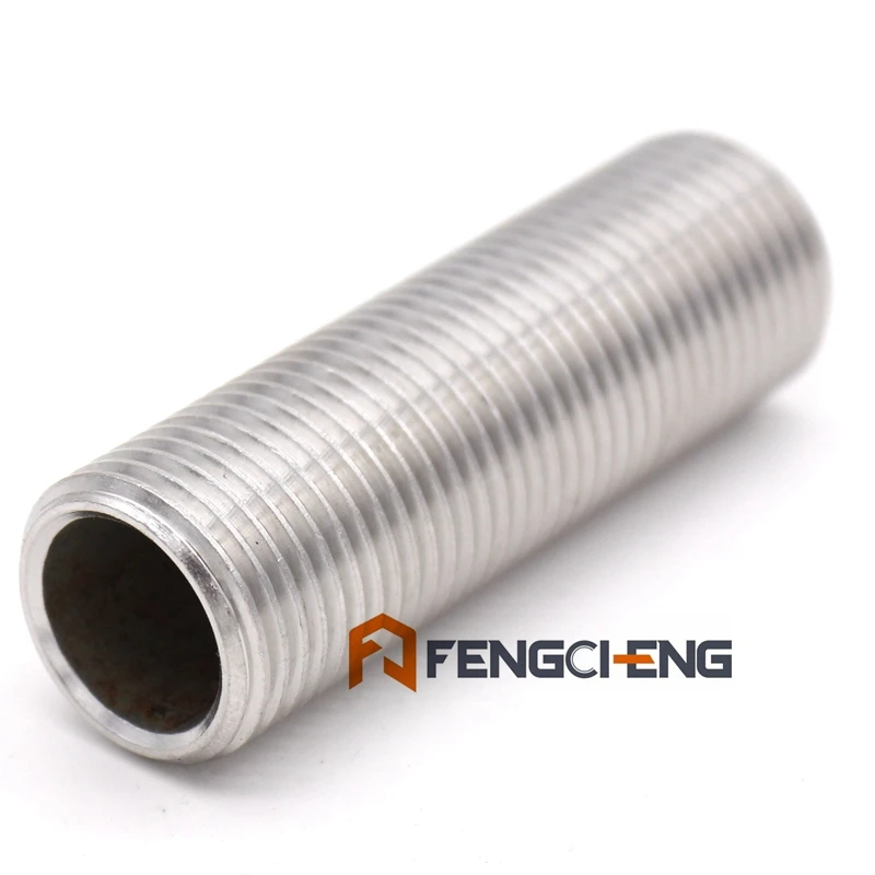 

1/2"NPS Full Thread Nipple, 2.5"L, Stainless Steel 304, Pipe Fitting, Homebrew Hardware