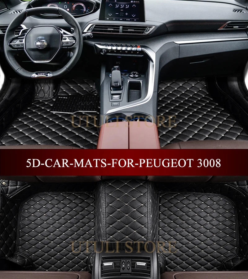 Car floor mats for Peugeot 3008 SUV 2011 2017 3D custom fit car styling
