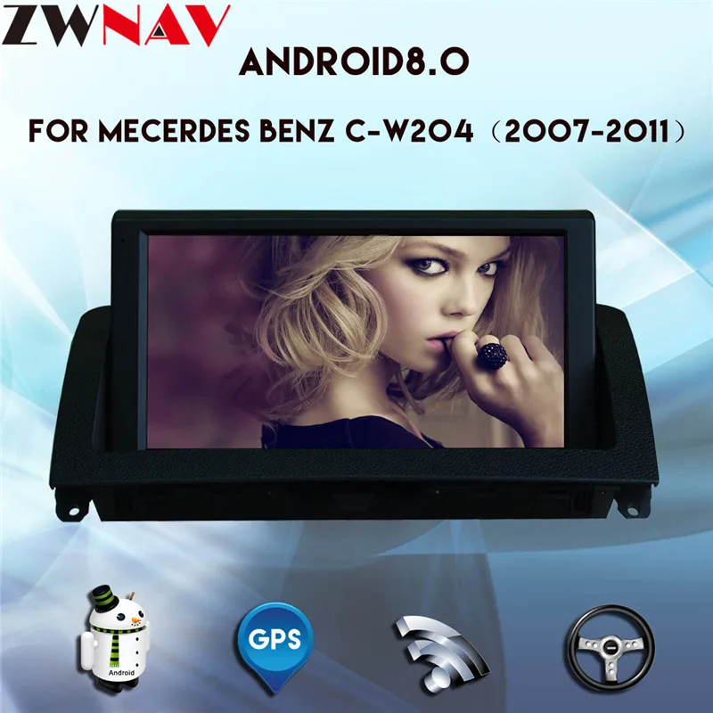 Cheap 8" Android 8.0 Car Multimedia Player for Mercedes Benz C Class W204 2007-2011 with GPS Navigation DVD USB AUX SD WiFi 8Core 4+32 8