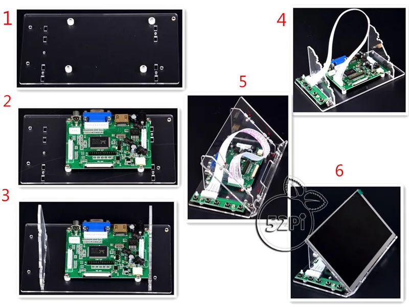 Прозрачный акриловый кронштейн для Raspberry Pi " ЖК-экран панель цифровой экран