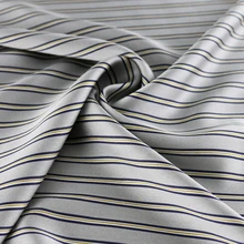 Серебристо-розовый темно-синий черный стрейч креп Шармез полосатая Пижама ткань