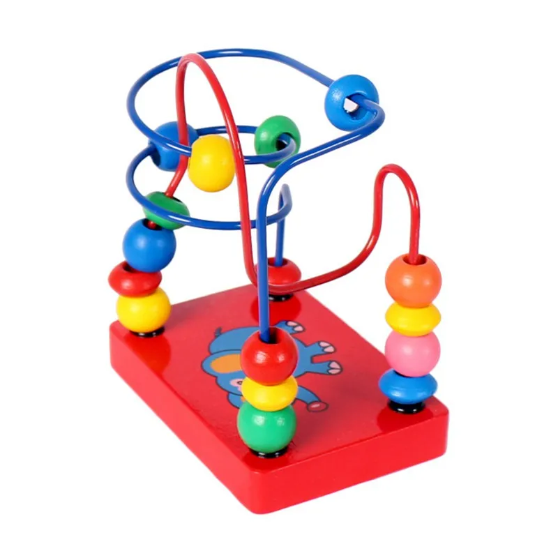 MOTOHOOD  11813.5cm Building Blocks Toys For Kids Animals Elephant Bead Roller Coaster Baby Wooden Toys Christmas Gift (1)