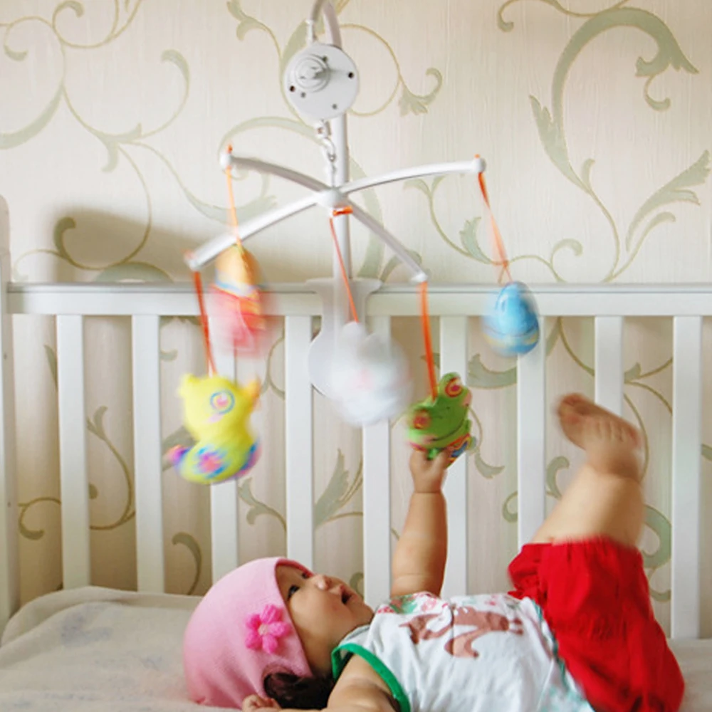 Белый мобиль для детской кроватки прикроватная игрушка-колокольчик держатель с опорой+ ветряная музыкальная шкатулка детские игрушки 0-12 месяцев детская коляска игрушка