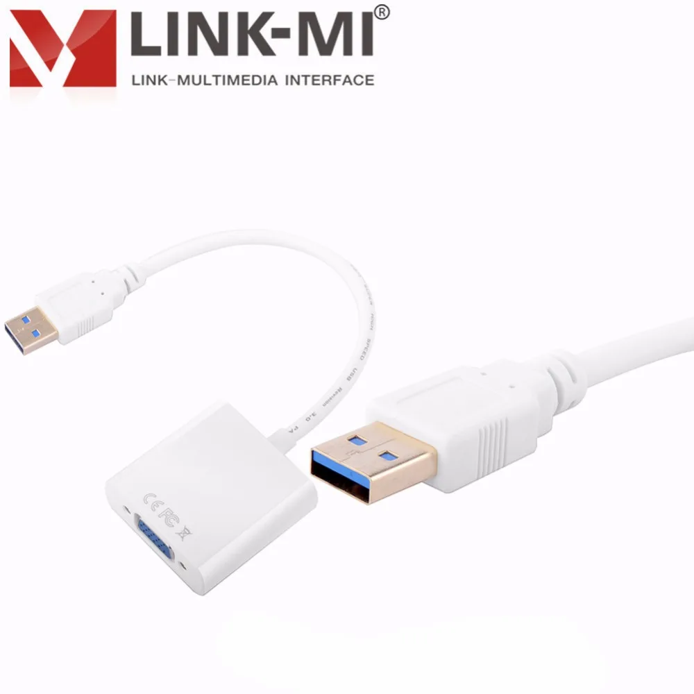 LINK-MI UV03 HD видео 1080 p Mini USB 3,0 to VGA адаптер Windows 7, Windows 8 совместим с USB 2,0 для ТВ dvd-проектор и