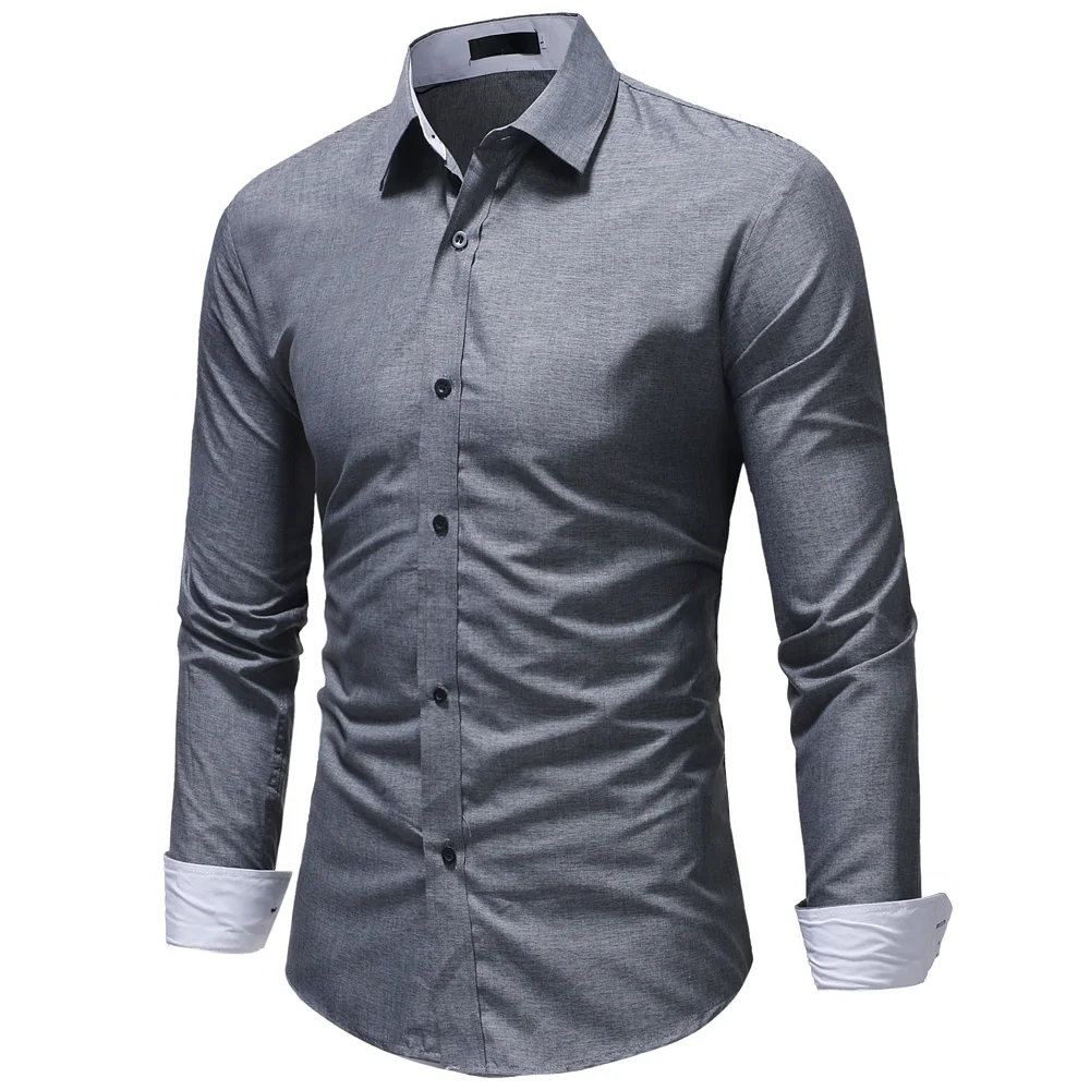 FFXZSJ брендовая рубашка новый модный бренд Camisa Masculina рубашка с длинными рукавами Для мужчин корейские узкие Дизайн Формальные Повседневное