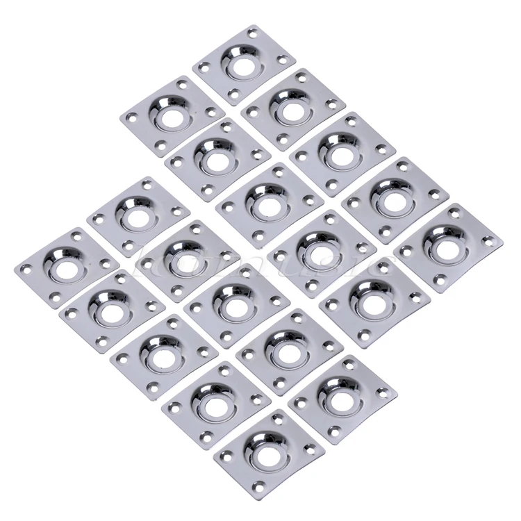 

20PCS Chrome Blank Metal Square Guitar Jack Plate Recessed For Guitar Replacement