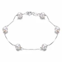 SNH Handmade Bracelet 6mm round AAA Natural Pearl Red and Black Bracelet Real Pearl Bracelets