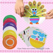 Детские бумажные пластины для малышей DIY ремесла бумажные пластины Искусство ремесло головоломки Мультяшные наклейки с животными для раннего развития игрушки