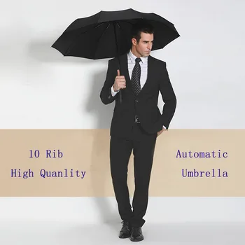 

Large Strong Windproof Fully-automatic Men Umbrella Ribs Umbrella Rain Women Parasol Brand Golf Umbrella Clear Gift Ideas Z647