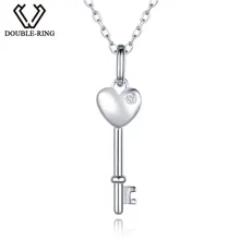 DOUBLE-R натуральный 0.02ct Бриллиантовая подвеска для Для женщин 925 серебряный брелок Цепочки и ожерелья и кулон Классический Рождественский подарок Ювелирные изделия с алмазами