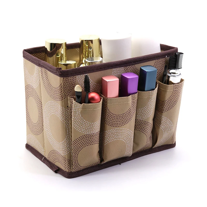 

Non-woven Cosmetic Box For Organizer Makeup Brush Container Office Desktop Decor Case Sundries Storage Home Foldable Basket