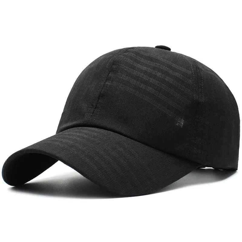 

Men's and Women's Summer Baseball Cap with Stripe pattern Pre-curved visor Adjustable Breathable Dad Hat Sport Golf Black Gray
