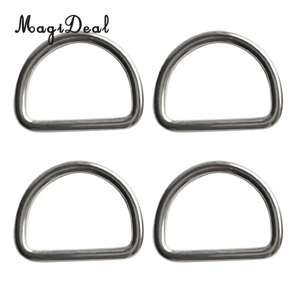 4pcs/set Marine Boat 316 Stainless Steel D Ring Fits 1.2' Webbing Weight Belt Harness Diving Scuba/ Industry Snorkeling Swimming