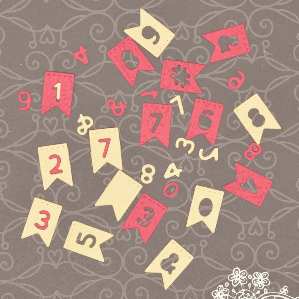 

Numbers Digital Banner Metal Cutting Dies Embossing Dies For Scrapbooking Card Album Gift Decoration