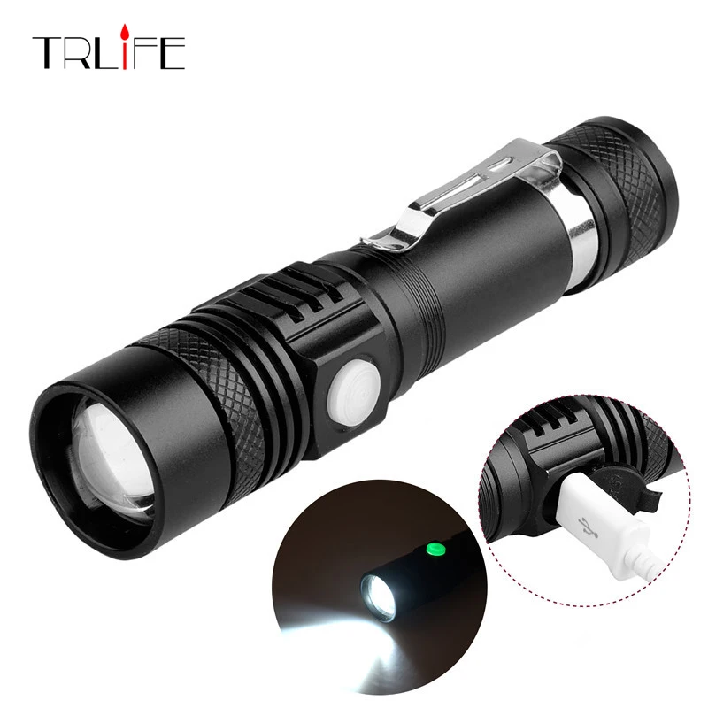 

USB Rechargeable LED Flashlight Waterproof 4800LM T6 LED Flash Light 3Modes Hand Torch Lamp Lantern use 18650 Battery