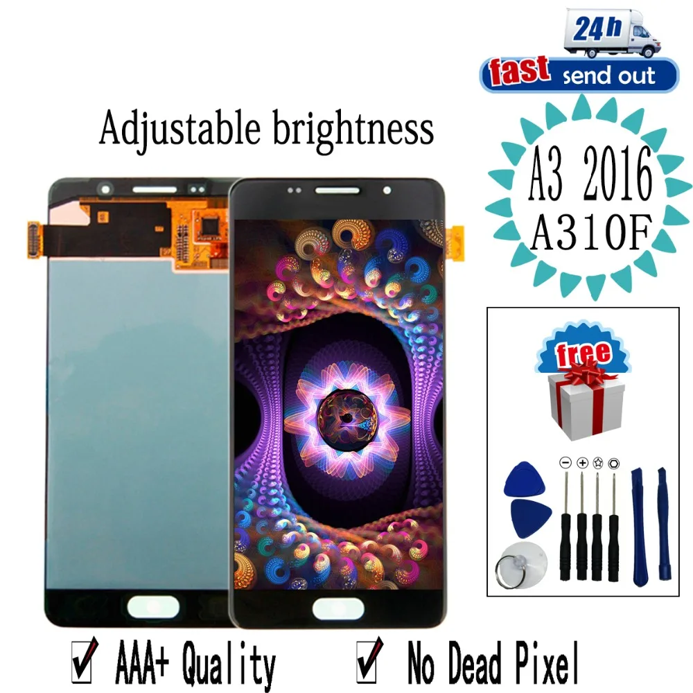 4,7 ''AMOLED lcd для samsung Galaxy A3 A310 ЖК-дисплей A310F сенсорный экран протестированный дигитайзер сборка