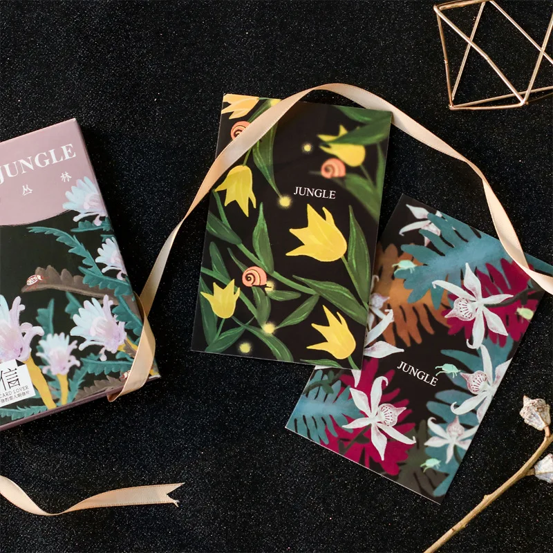 30 Sheets/Set Misty Jungle Postcard/Greeting Card/Message Card/Birthday Letter Envelope Gift Card