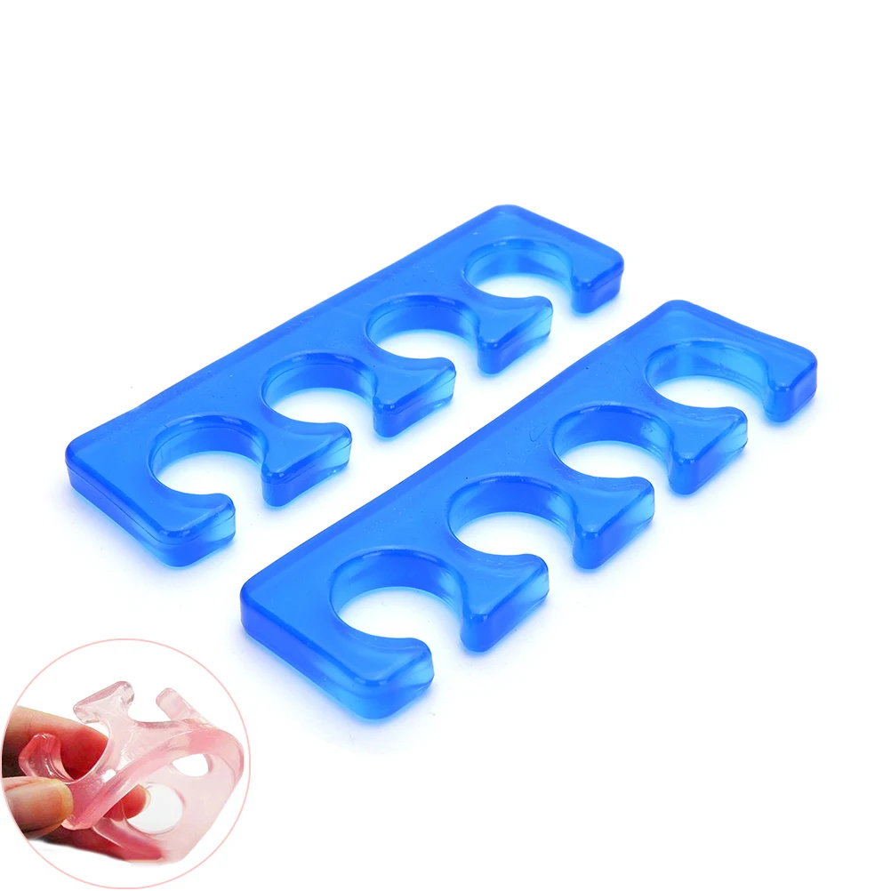 

1 Pair Soft Silicone Toe Finger Separators Art Manicure Pedicure Foot Braces Support Assistant Polish Feet Care Nail Tools
