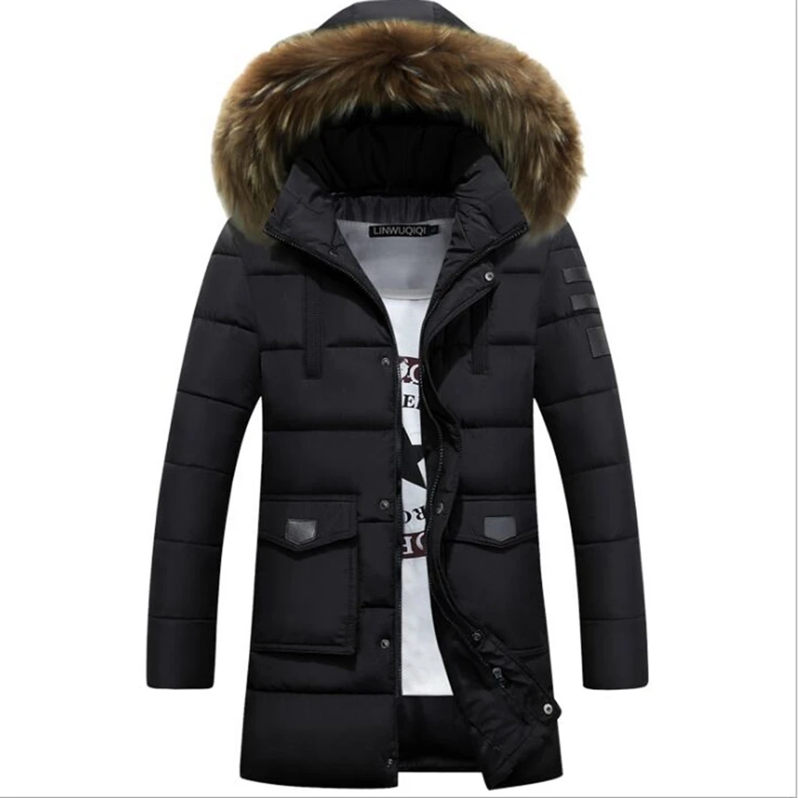 fashion 2016 New Winter Jacket Men Cotton Man Long Thick Warm Casual Hooded Jacket Coat winter