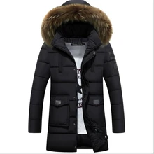 fashion 2016 New Winter Jacket Men Cotton Man Long Thick Warm Casual Hooded Jacket Coat winter