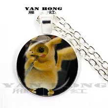 Pikachu, foto. Maken populaire Hanger sieraden, 25 MM glas, Ketting(China)