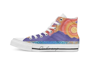 

Elegant Sunset over Mountains Novelty Design breathable casual High Top lace-up Canvas shoes sneakers