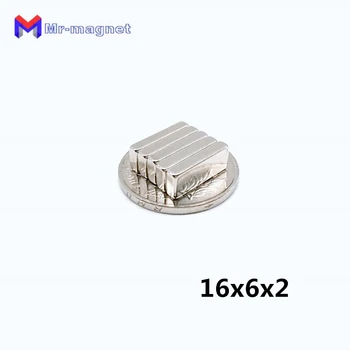 

200pcs high quality 16x6x2mm Super strong neo neodymium magnet 16x6x2, NdFeB magnet 16*6*2mm, 16mm x 6mm x 2mm magnets