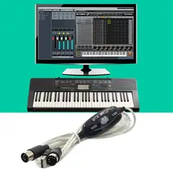 НОВЫЙ Конвертер ПК к музыкальной клавиатуре Шнур USB IN-OUT MIDI Интерфейсный кабель Бесплатная/оптовая продажа дропшиппинг