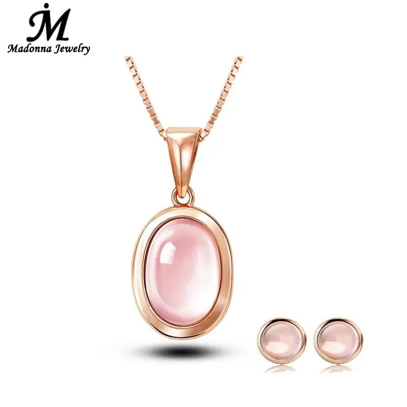 1 Set Fashion Round Design Vintage Pink Quartz Stone Women Stud 1 Set Fashion Round Design Vintage Pink Quartz Stone Women Stud Earrings Jewelry Prom Party Whole In From Accessories On