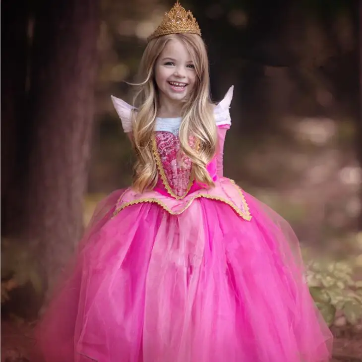 

gril dress Kids Sleeping Beauty Cosplay Costume Princess Aurora Dresses Girls Halloween Costume For Kids Party Dress