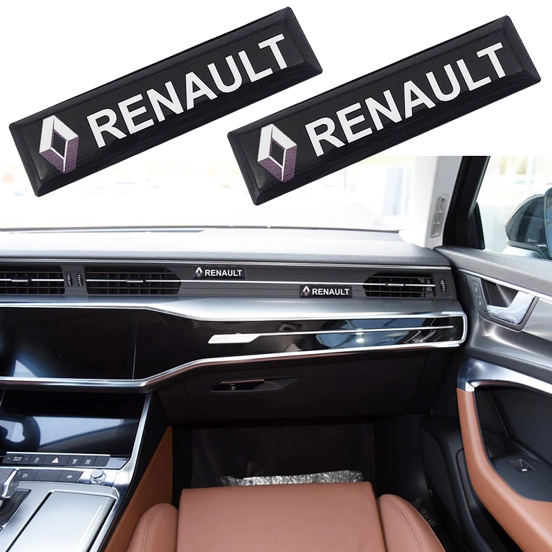 

2Pcs/lot car 3D decoration emblem Sticker for Renault 2 Button Clio Scenic Megane Duster Sandero Captur Twingo Accessories