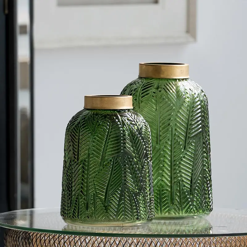Скандинавские простые зеленые прозрачные стеклянные вазы креативные цветочные композиции дизайн перо гидропоники ювелирные украшения