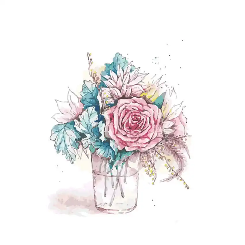 

Painting By Number 40x50cm,Hobby DIY,Elegant Rose,Flower Paint By Numbers
