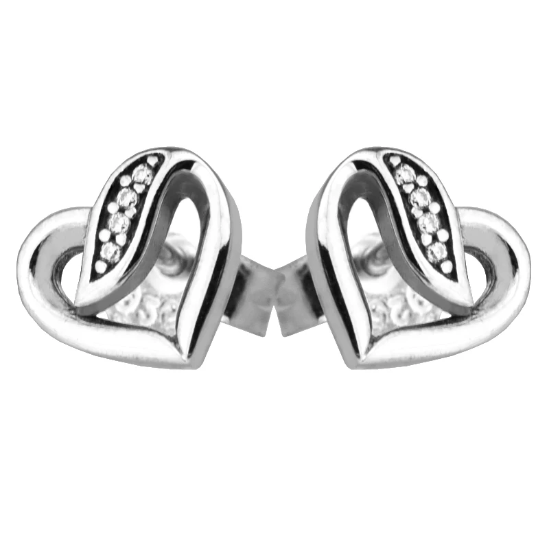 Ленты любви серебряные серьги стерлингового серебра 925 ювелирные изделия DIY женские ювелирные изделия 09E079