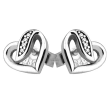 Ленты любви серебряные серьги стерлингового серебра 925 ювелирные изделия DIY женские ювелирные изделия 09E079